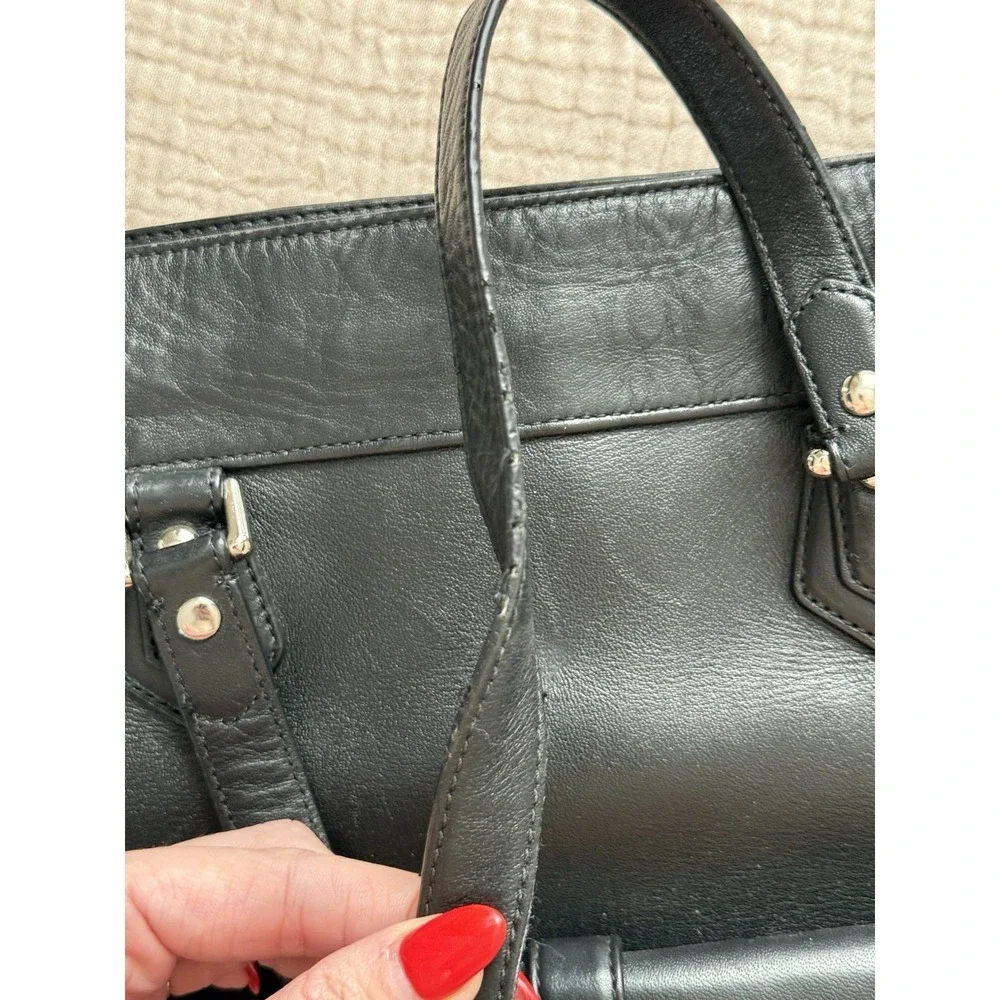 Coach Charlie Tote‎ Bag Large Black Leather Shoulder Handbag Purse